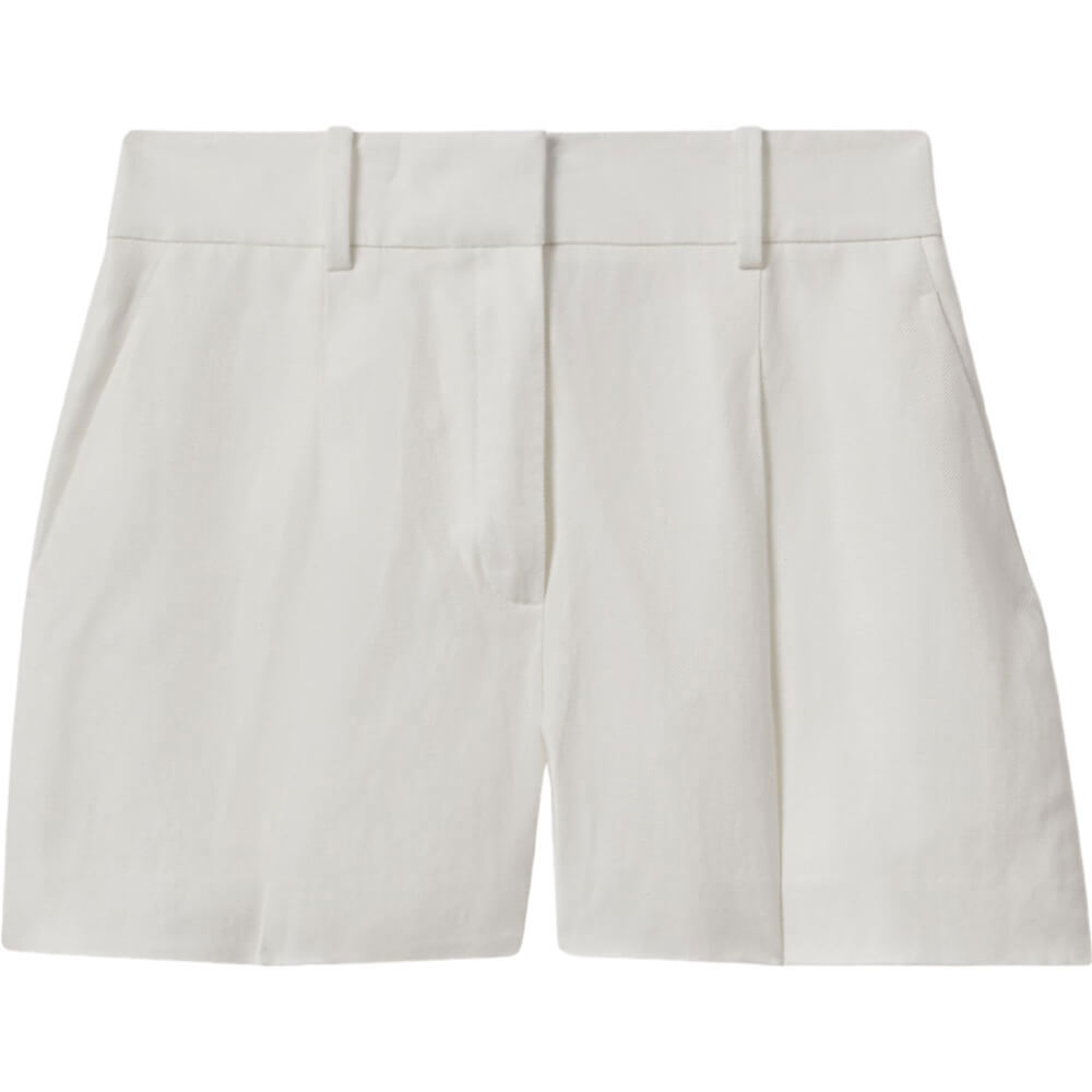 REISS LORI Viscose Linen Front Pleat Suit Shorts